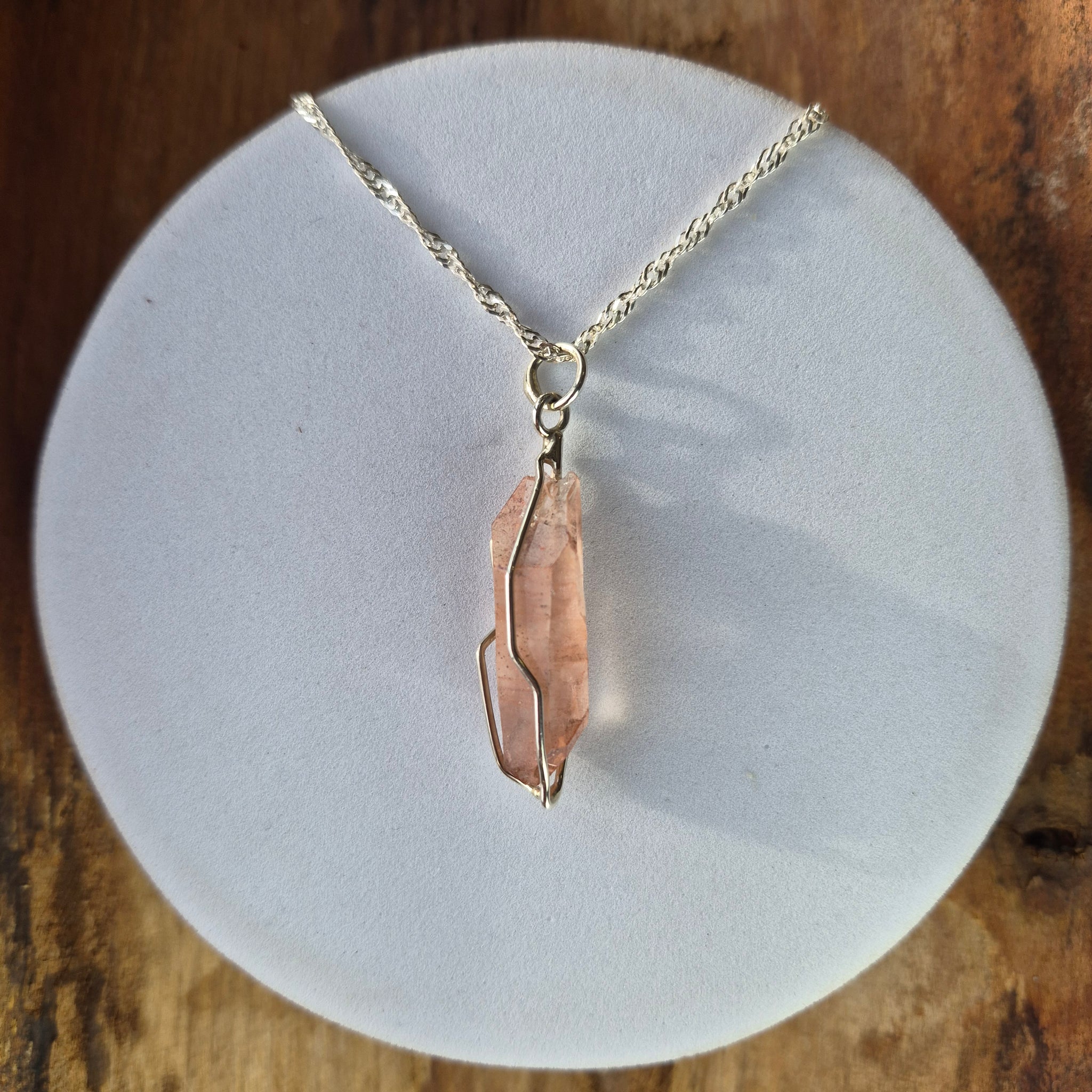 Pendentif Cristal de Quartz du Québec tangerine no.84