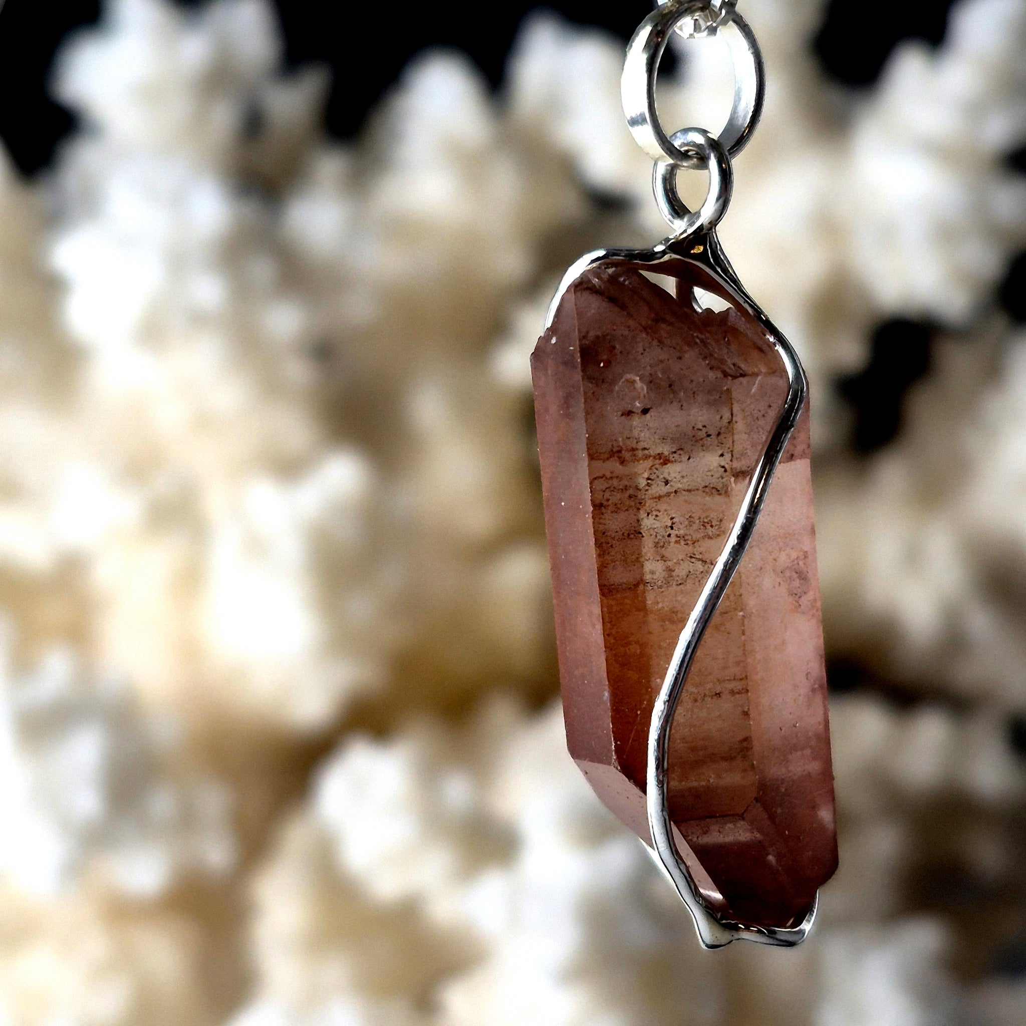 Pendentif Cristal de Quartz tangerine no.91