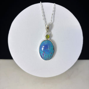 Pendentif pierre Shattuckite et péridot