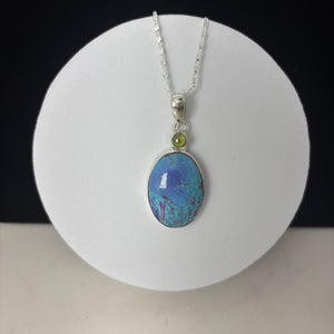 Pendentif pierre Shattuckite et péridot