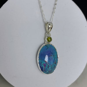 Pendentif pierre Shattuckite et péridot