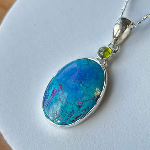Pendentif pierre Shattuckite et péridot