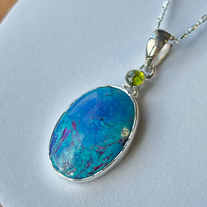 Pendentif pierre Shattuckite et péridot