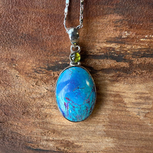 Pendentif pierre Shattuckite et péridot