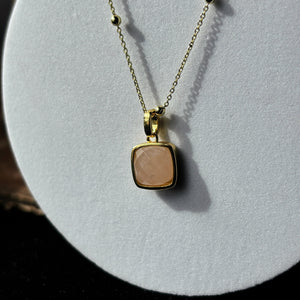 Pendentif Quartz rose facetté