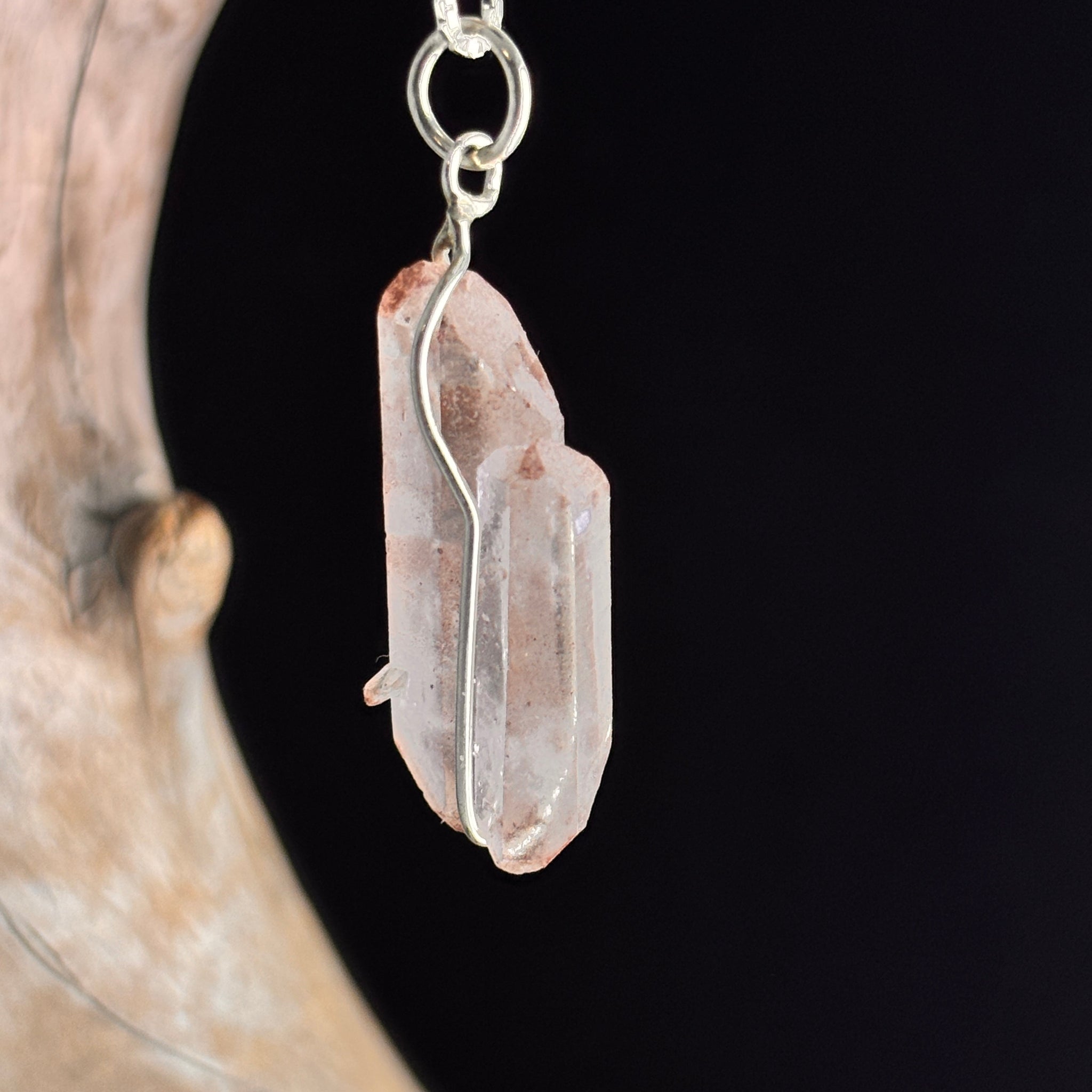 Pendentif Cristal de Quartz Biterminé du Québec Cirstal "Dauphin" no.178