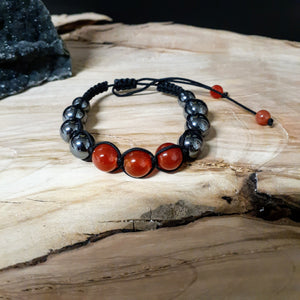 Shamballa type adjustable stone bracelets