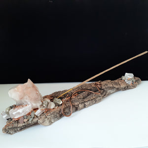Quartz crystal incense holder