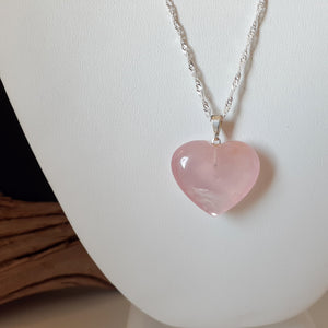 Pendentif Cœur Quartz rose