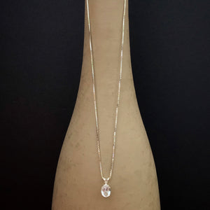 Oval faceted crystal pendant
